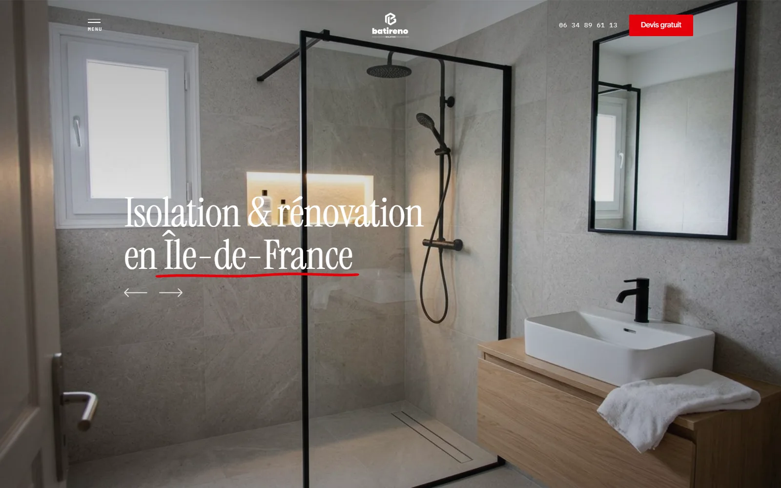 Landing page Bâtireno Isolation
